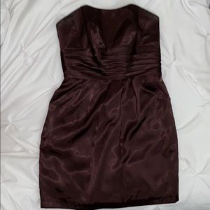 David’s Bridal Dark Brown Strapless Dress